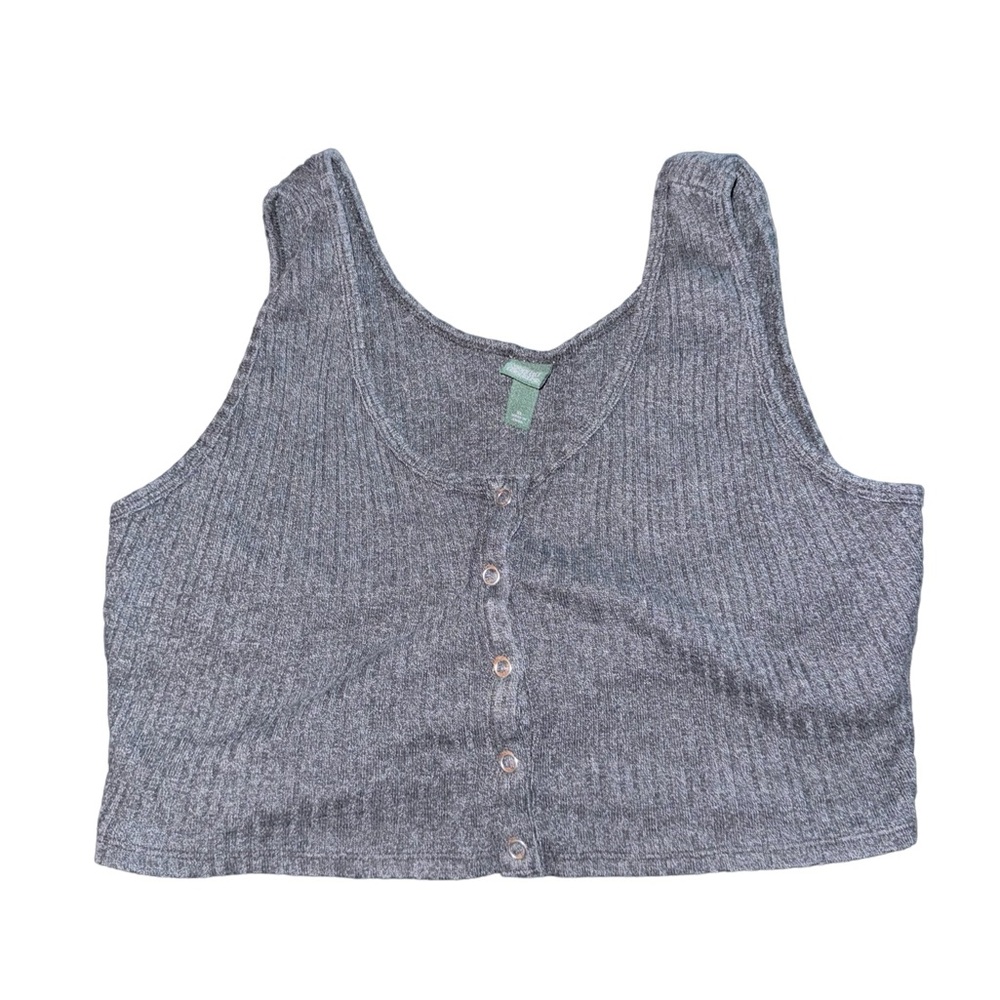 Dark Grey Buttoned Crop top. *color is darker than on camera